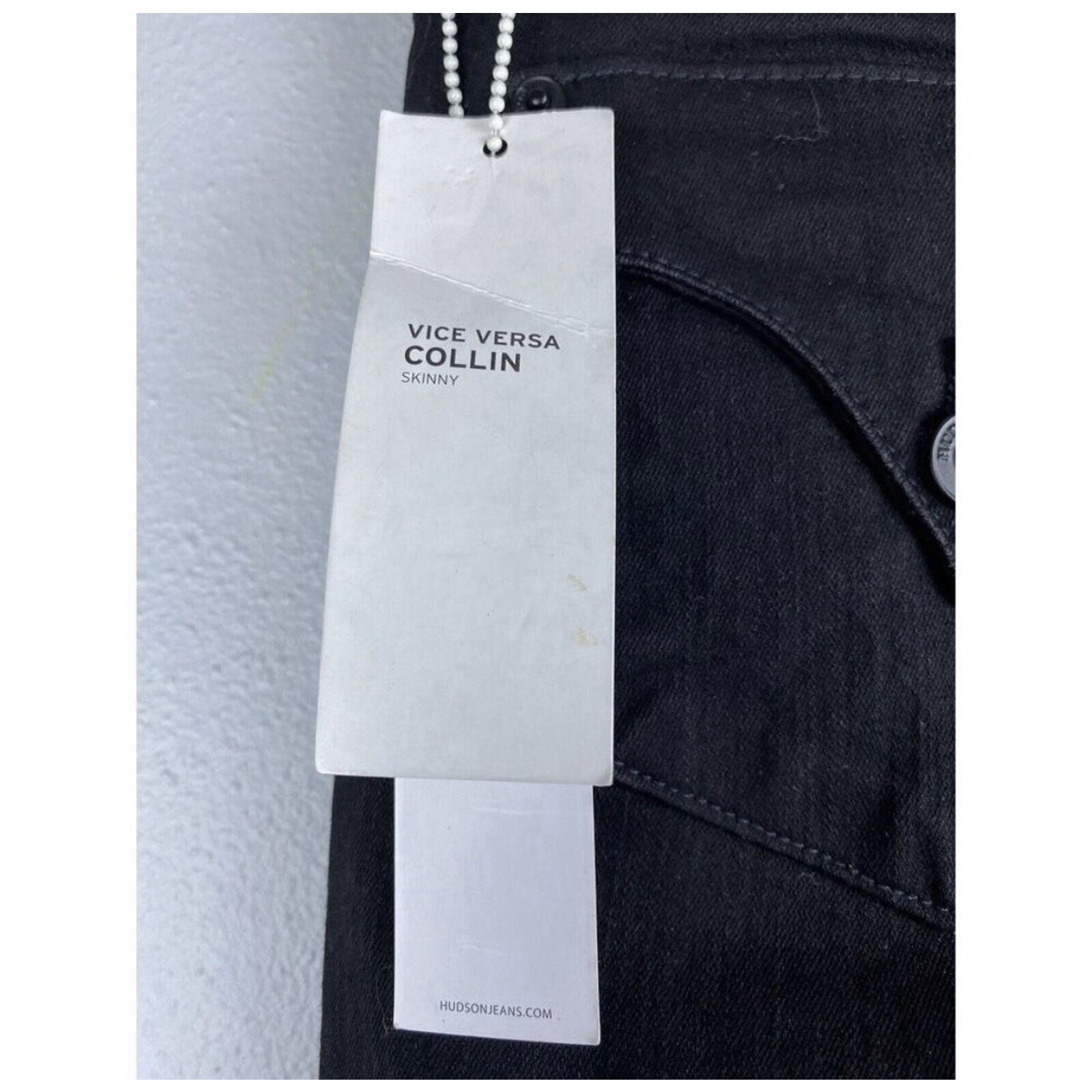 Nwt Hudson Sz 26 Blck Gray Collin Vice Versa Skinny Jeans Btn Flap Back Pckts — image 5 of 8